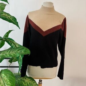 Anthropologie See U Soon Turtleneck Sweater - Black, Brown, Cream
